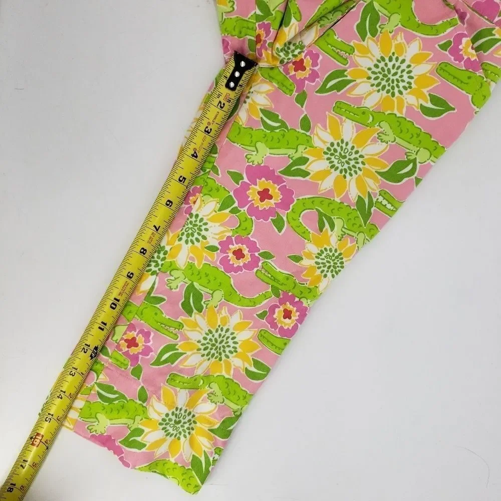 Lilly Pulitzer Capris‎ Pants Croc Monsieur Pink Green Alligators